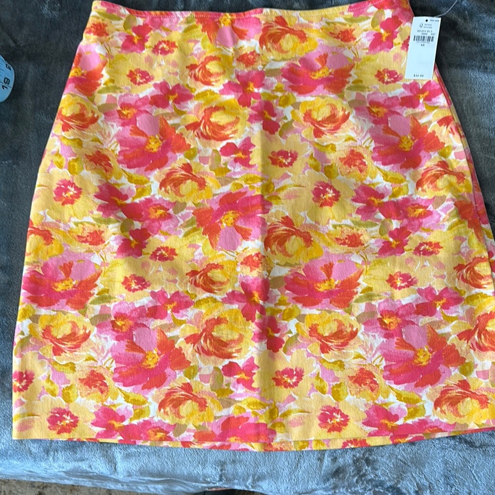 Old Navy Floral Pencil Skirt - Pink and Yellow